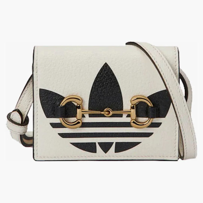 Gucci X Adidas Card Case With Horsebit White/black