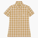 Gucci x adidas Controllare la camicia di cotone beige/bianco