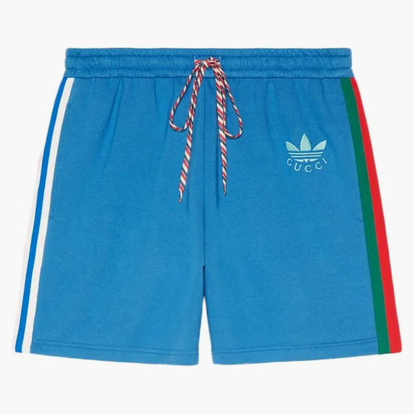 Gucci X Adidas Cotton Jersey Shorts Blue
