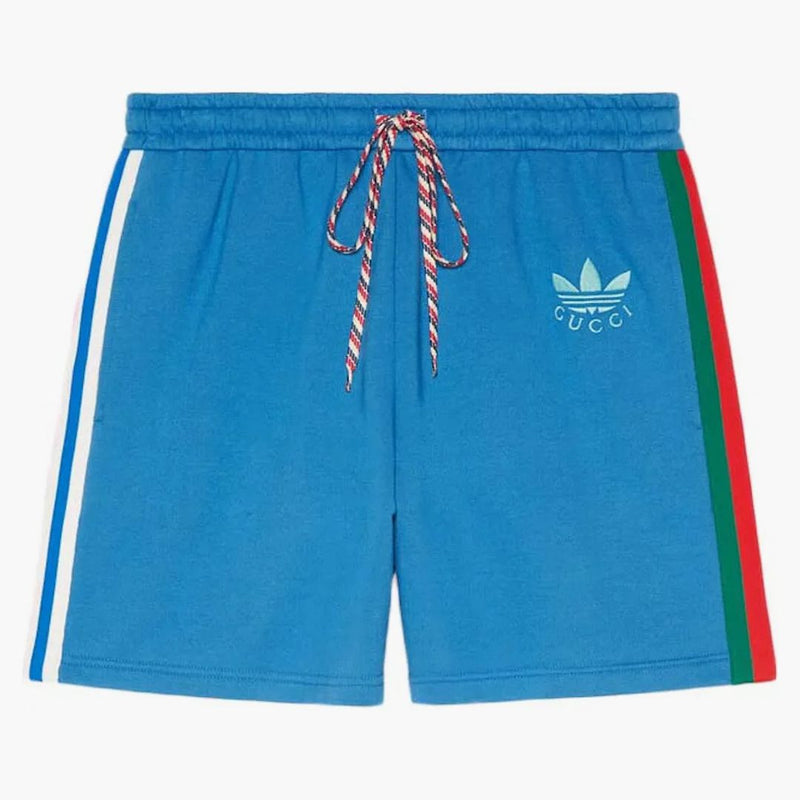 Gucci X Adidas Cotton Jersey Shorts Blue
