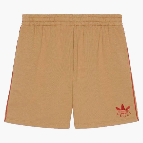 Gucci X Adidas Cotton Jersey Shorts Dark Beige