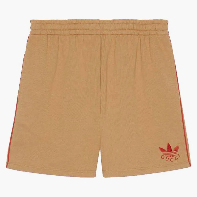 Gucci X Adidas Cotton Jersey Shorts Dark Beige
