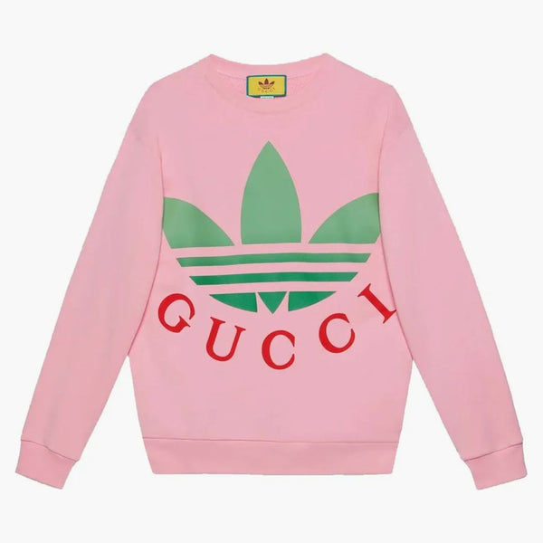 Gucci x Adidas Cotton Jersey Bluza różowa