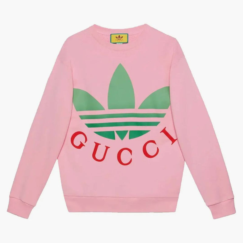 Gucci X Adidas Cotton Jersey Sweatshirt Pink