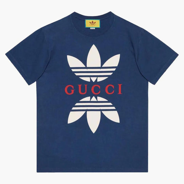 Gucci X Adidas Cotton Jersey T-shirt Cobalt Blue