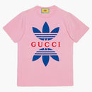 T-shirt ghiottona di cotone Gucci X Adidas Pink chiaro