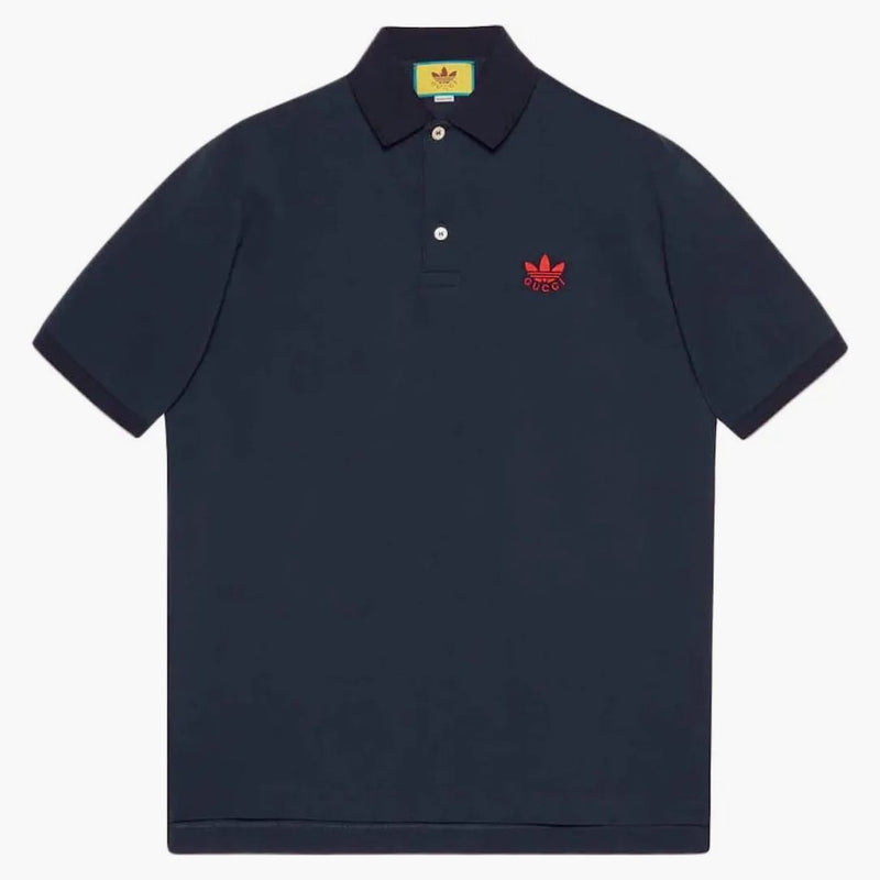 Gucci x adidas bavlna piquet pólo tmavě modrá