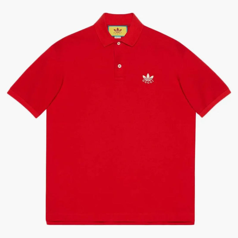 Gucci X Adidas Cotton Piquet Polo Red