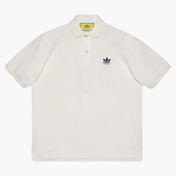 Gucci x adidas bawełniany bawełniany polo biały