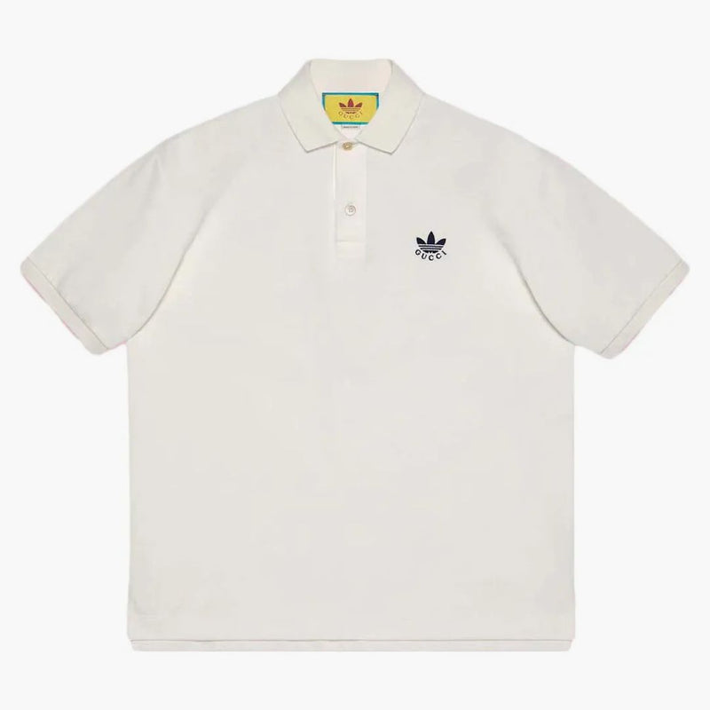 Gucci x adidas bavlna Piquet Polo White