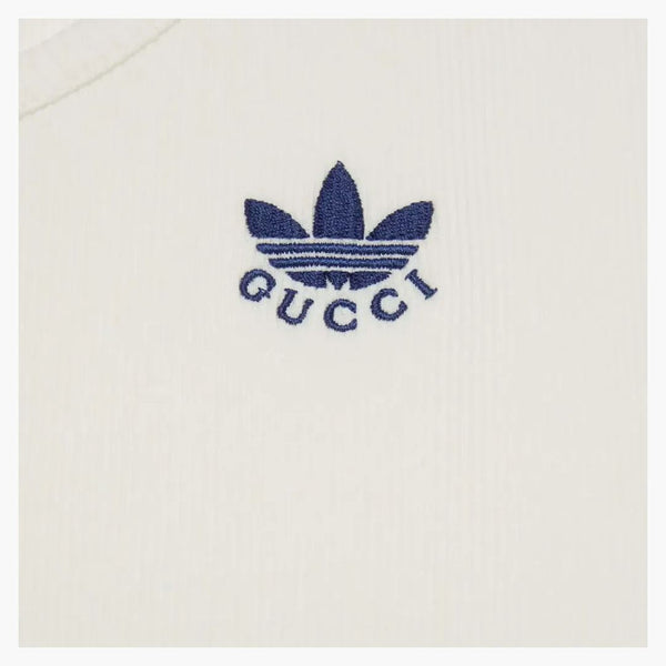 Gucci x adidas bomullstank topp elfenben