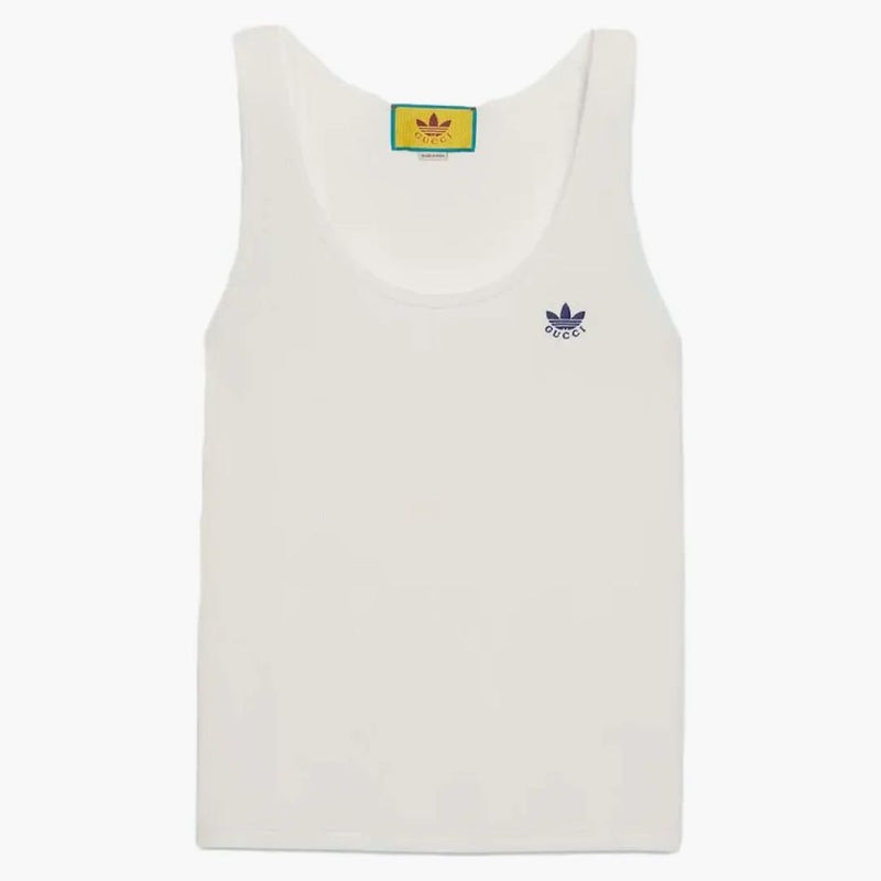 Gucci x adidas bomullstank topp elfenben