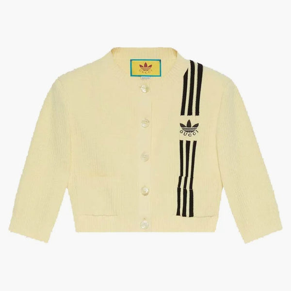 Gucci x adidas beskurna cardigan gul