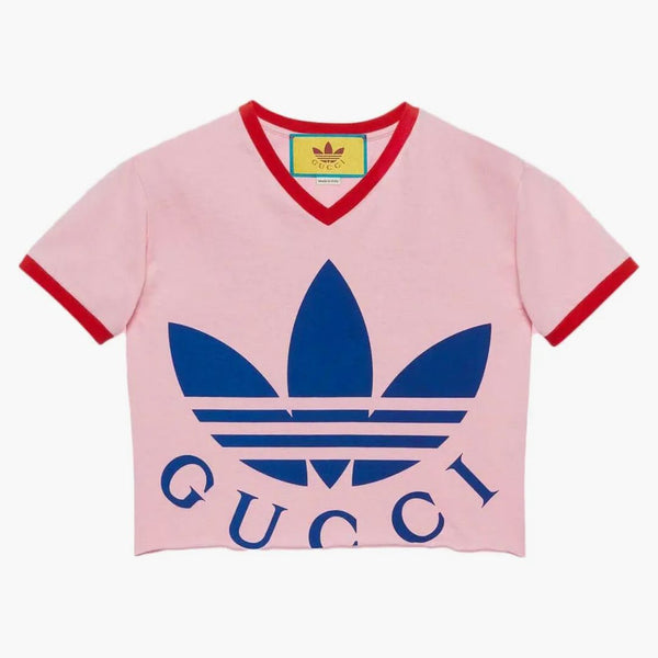 Gucci x adidas Cropped T-shirt różowy