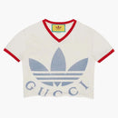 T-shirt a corto di gucci x adidas bianco