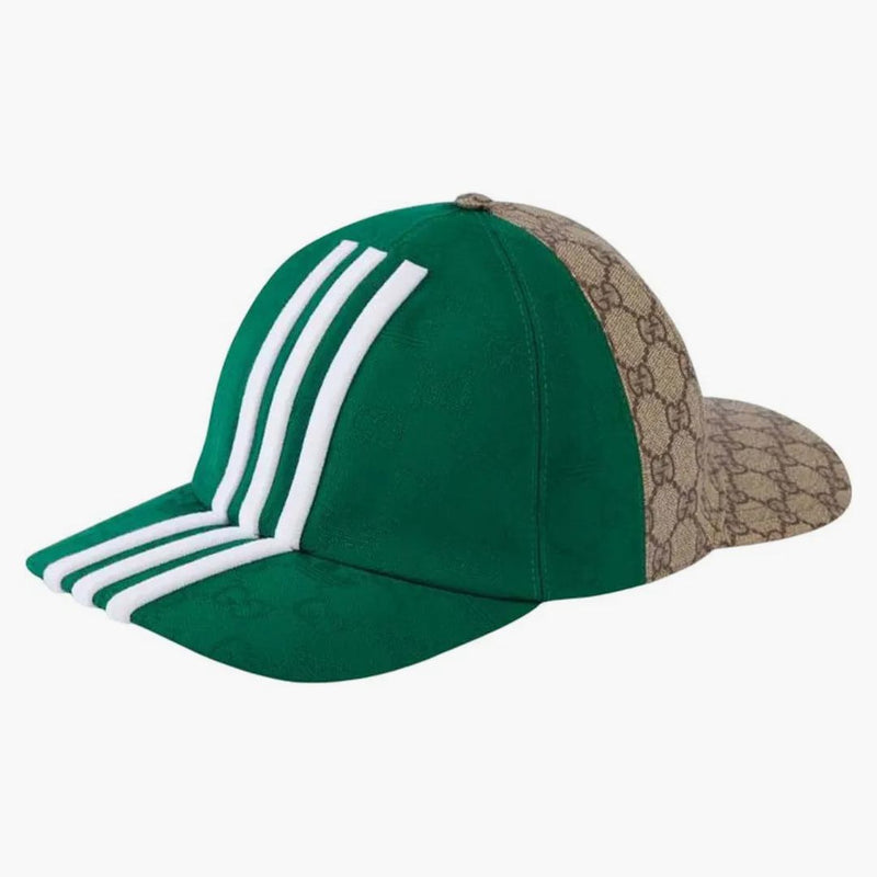 Gucci x adidas oboustranná baseballová čepice zelená/béžová