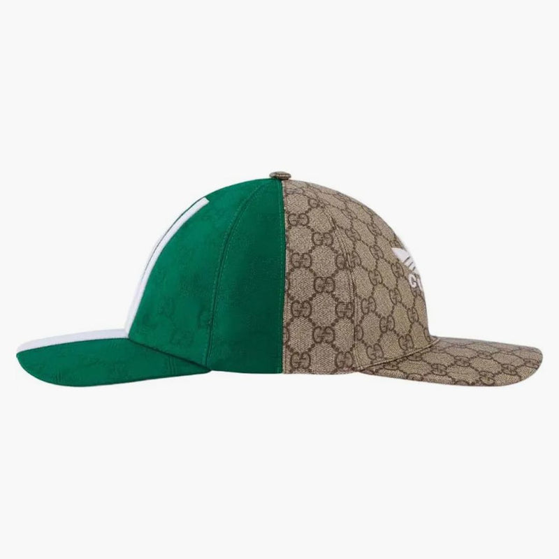 Gucci x adidas oboustranná baseballová čepice zelená/béžová