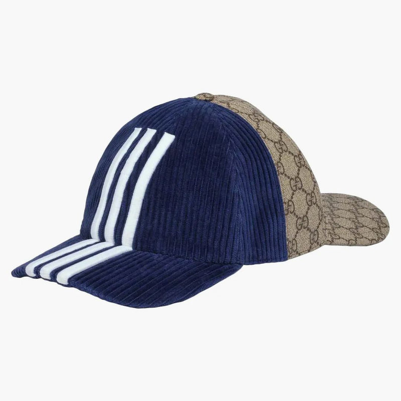 Gucci x adidas oboustranná námořnictva baseballové čepice/béžová