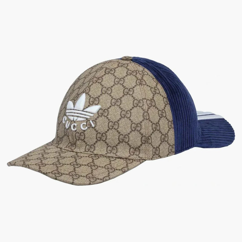 Gucci x adidas oboustranná námořnictva baseballové čepice/béžová