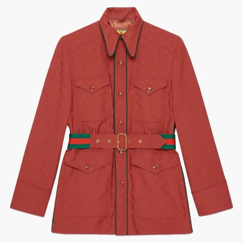 Gucci X Adidas GG Treffoil Jacquard Jacket Brick Red