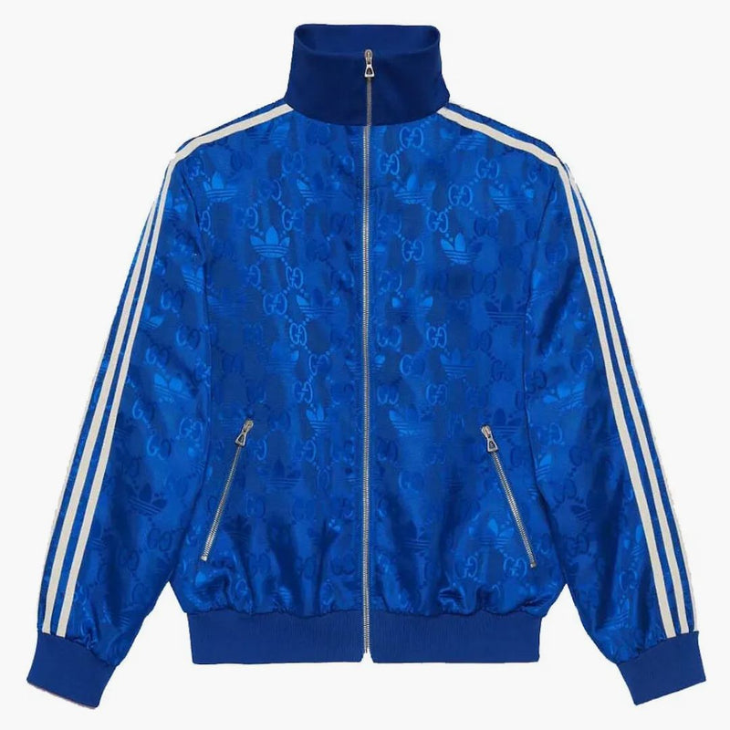 Gucci X Adidas Gg Trefoil Jacquard Jacket Cobalt Blue