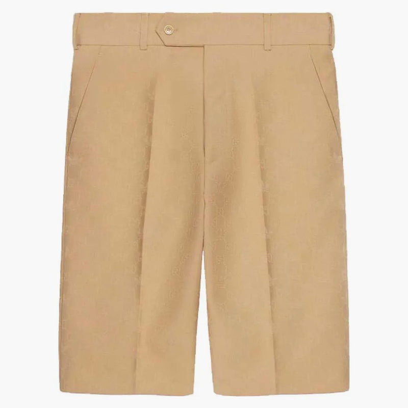 Gucci X Adidas Gg Trefoil Jacquard Shorts Beige