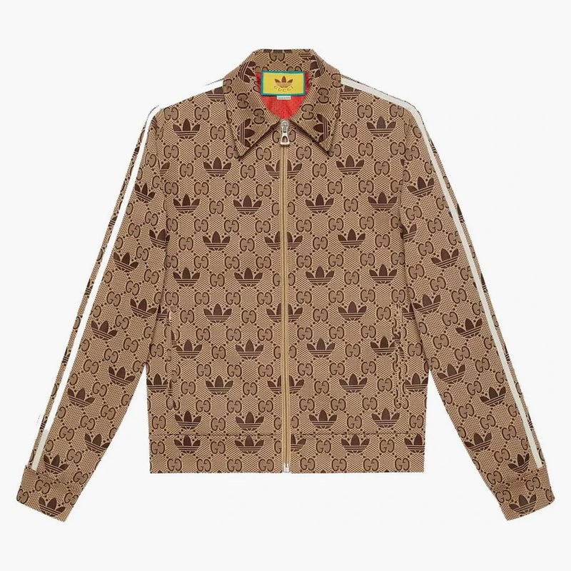 Gucci X Adidas Gg Trefoil Zip Jacket Beige/ebony
