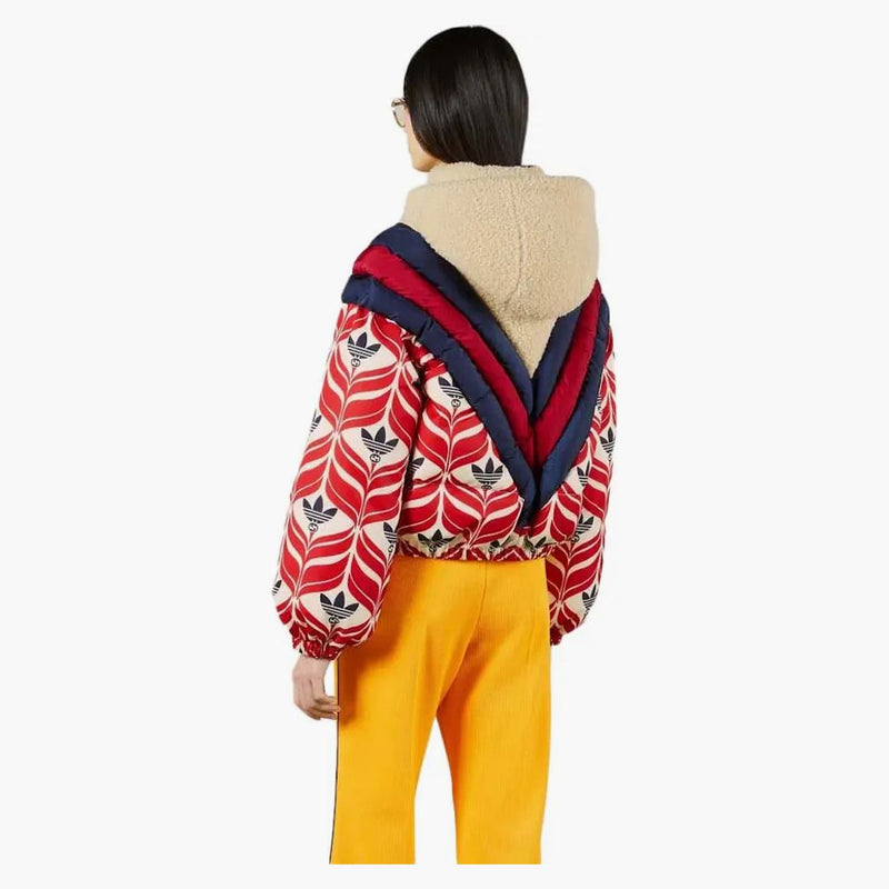 Gucci X Adidas Hooded Puffer Jacket Black/white/red