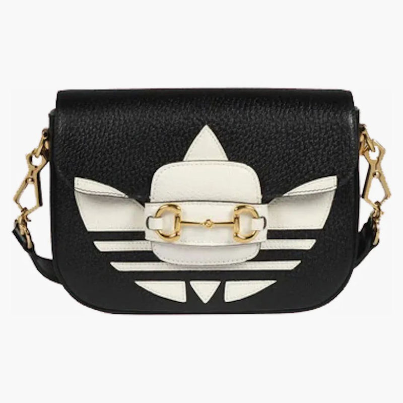 Gucci x Adidas Horsebit 1955 Ramenní taška černá/bílá