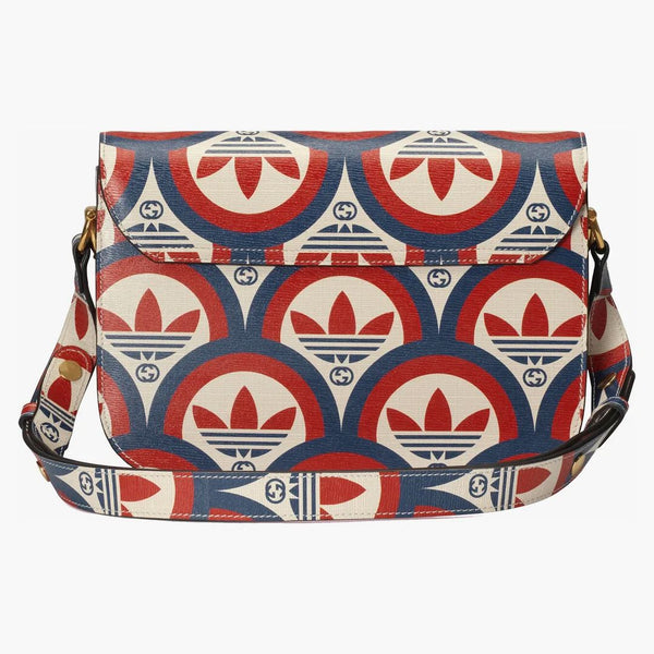 Gucci X Adidas Horsebit 1955 axelväska blå/röd