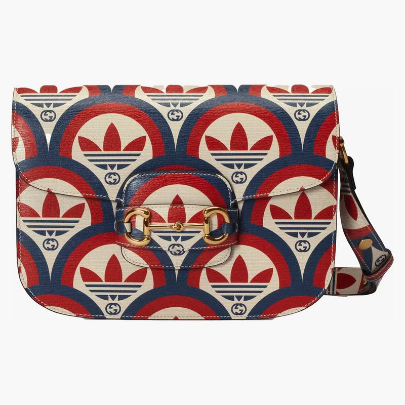 Gucci x Adidas Horsebit 1955 Torba na ramię niebieska/czerwona