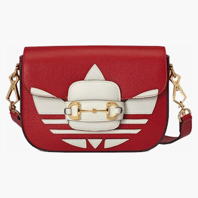 Gucci X Adidas Horsebit 1955 axelväska röd