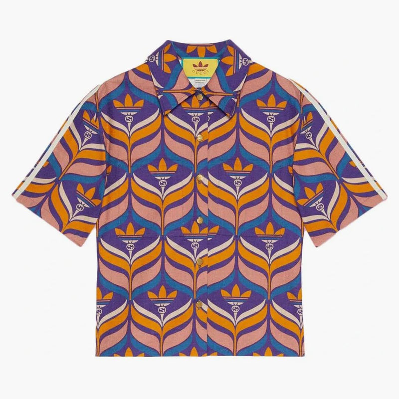 Gucci x adidas blokowanie g i treffoil koszulka pomarańczowa wielokolorowa