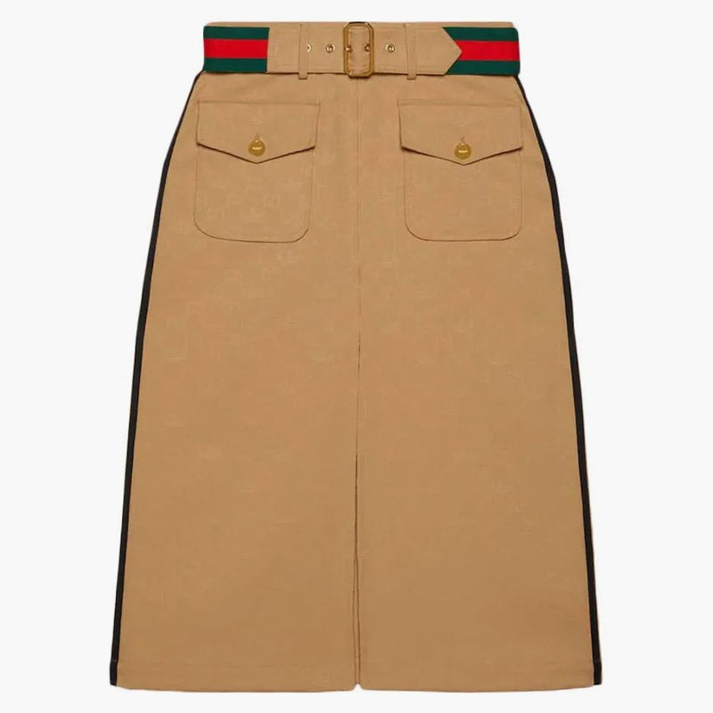 Gucci x adidas jacquard sukně beige