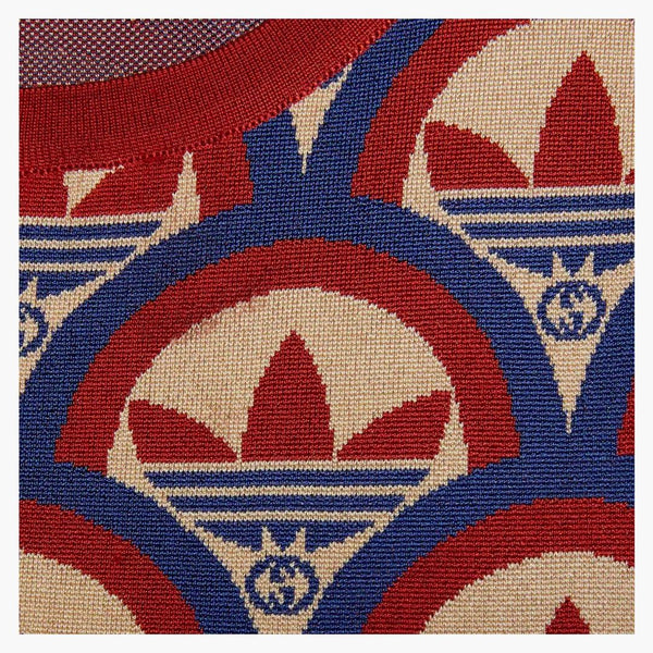 Gucci x adidas jacquard top czerwony/niebieski