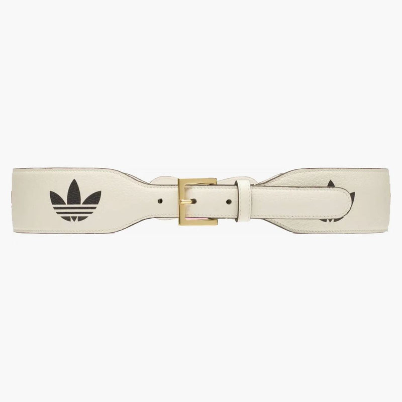 Gucci x adidas kožený koňský pás bílý