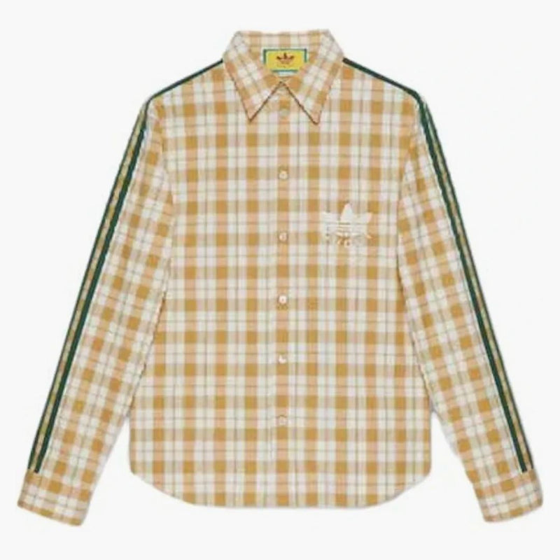Gucci x adidas dlouhé rukávy Plain Cotton Logo Shirt White/Yellow/Green