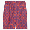 Gucci x adidas makro GG šortky fialové/červené