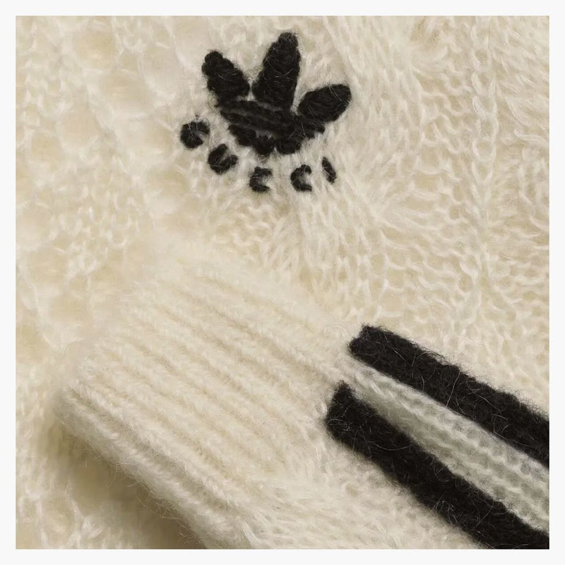 Gucci x adidas mohair pletený svetr slonoviny