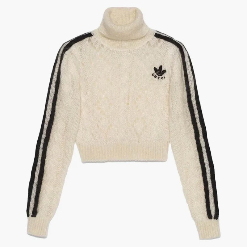 Gucci x adidas mohair pletený svetr slonoviny