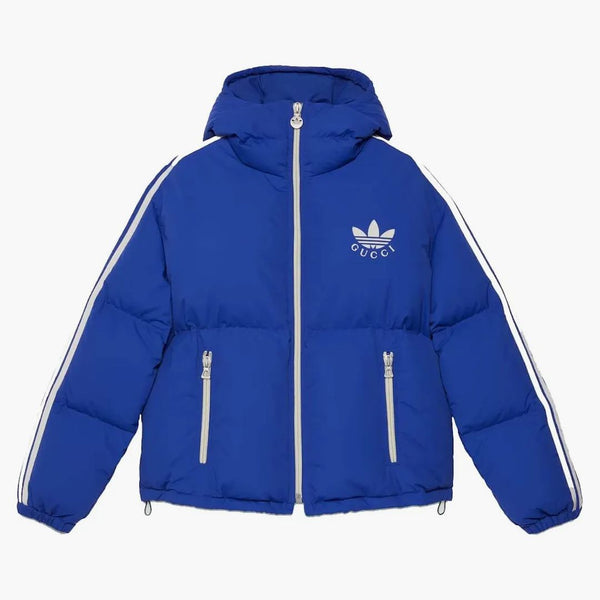 Gucci x adidas nylon down jacket blue