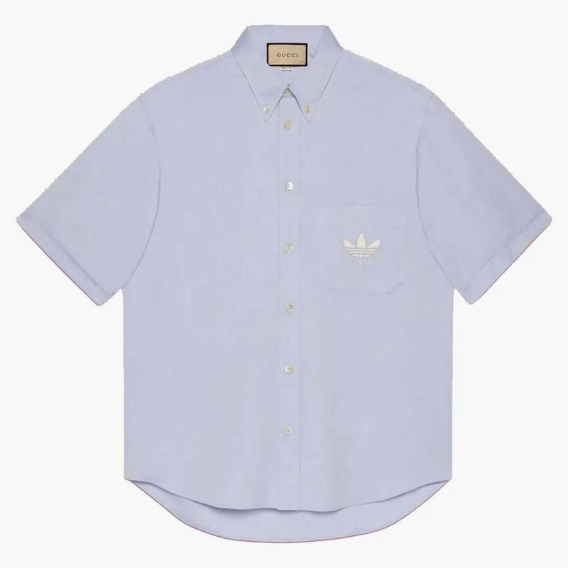 Gucci x Adidas Oxford Cotton Shirt (FW22) Jasnoniebieski