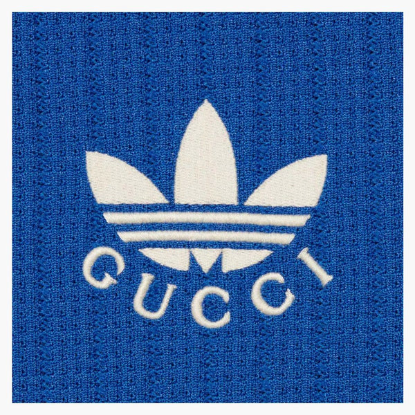 Gucci X Adidas Polyester Polo Shirt Cobalt Blue