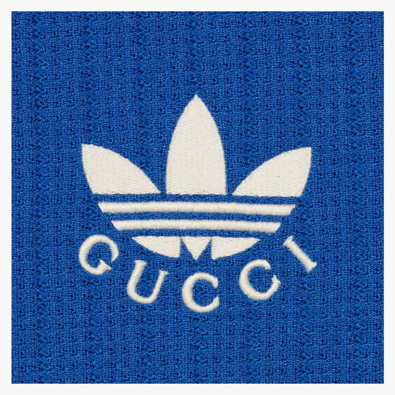 Gucci X Adidas Polyester Polo Shirt Cobalt Blue