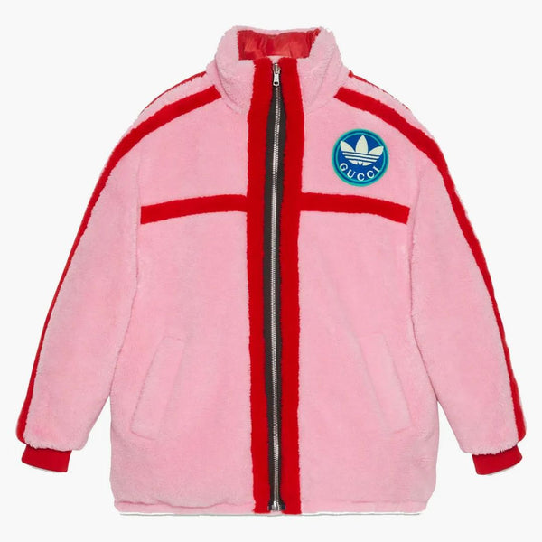 Gucci x adidas reversible bomber pinkred/ivory