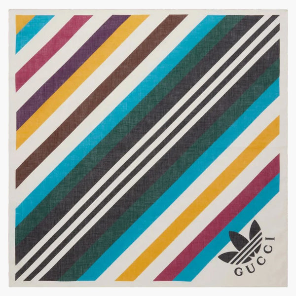 Gucci x adidas randtryck bomullsscarf elfenben/multicolor