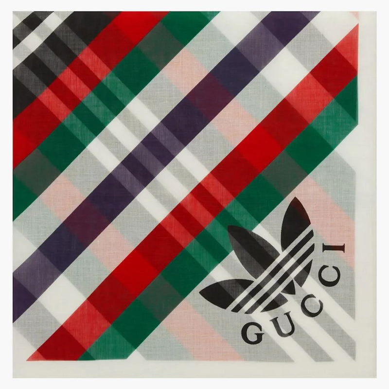 Gucci X adidas randtryck Bomullsscarf elfenben/röd