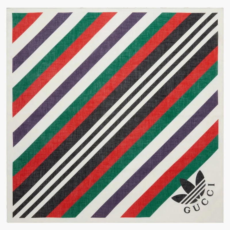 Gucci X adidas randtryck Bomullsscarf elfenben/röd