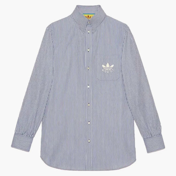 Gucci x Adidas Bawełniana koszula niebieska/biała