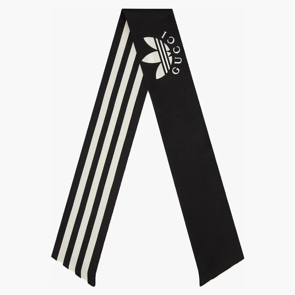 Gucci X Adidas Striped Silk Neck Bow Black/Ivory